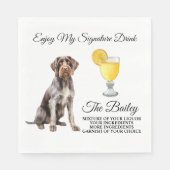 Duitse Wirehaired Pointer Trouwhandtekening Drink Servet (Voorkant)