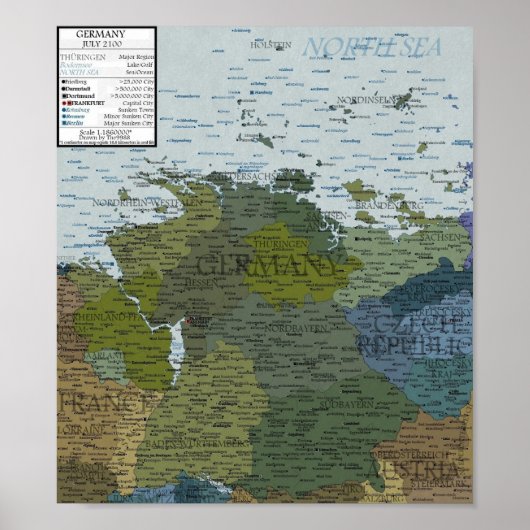 Duitsland - 100 m Zee Poster (Voorkant)