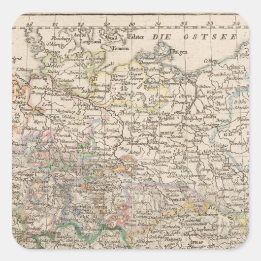 Duitsland 14 vierkante sticker (Voorkant)