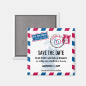 Duitsland Air Mail Bruiloft Save the Date Magneet (Voorkant / Achterkant)