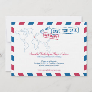 Duitsland Air Mail Wedding Save the Date