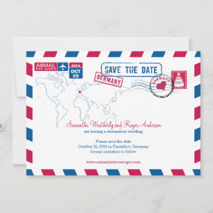 Duitsland Air Mail Wedding Save the Date