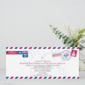 Duitsland Airmail Wedding Invitation Kaart (Staand voorkant)