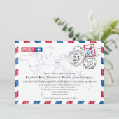 Duitsland Airmail Wedding Invitation Kaart (Staand voorkant)