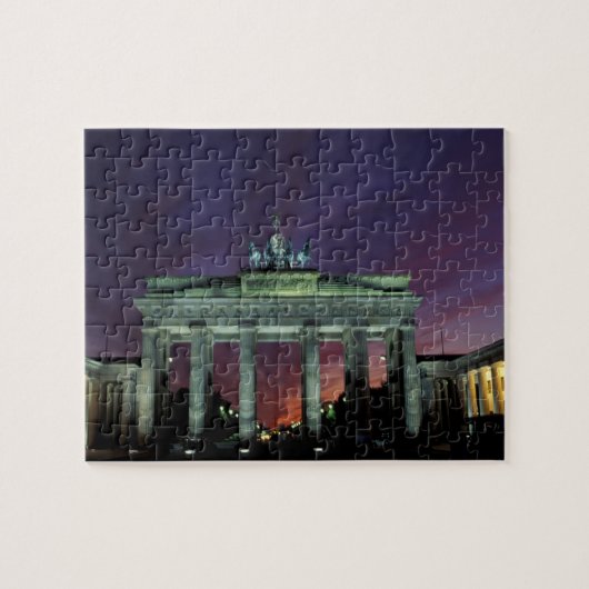 Duitsland, Berlijn. Brandenburger Gate 's nachts. Legpuzzel (Horizontaal)