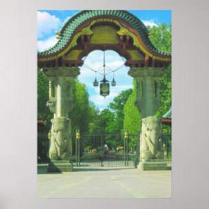 Duitsland, Berlijn, Zoo, Elephant Entrance Poster
