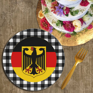 Duitsland Bord, buffelpleister en Duitse vlag Papieren Bordje