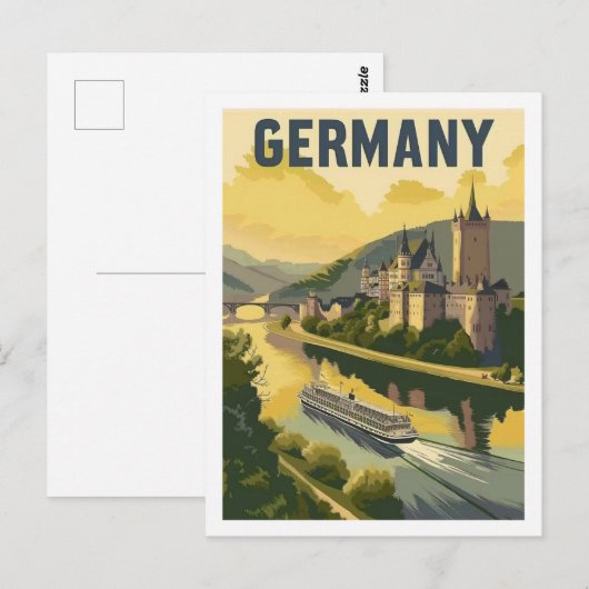 Duitsland Castle  bekende reisplaats Briefkaart (Voorkant / Achterkant)