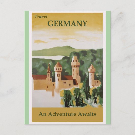 Duitsland Castle Travel poster Briefkaart (Voorkant)