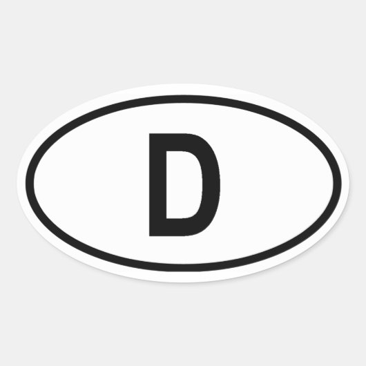 Duitsland "D" Ovale Sticker (Voorkant)