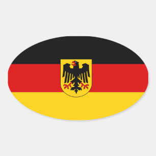 Duitsland Driekleur met Wapen Ovale Sticker