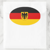 Duitsland Driekleur met Wapen Ovale Sticker (Tas)