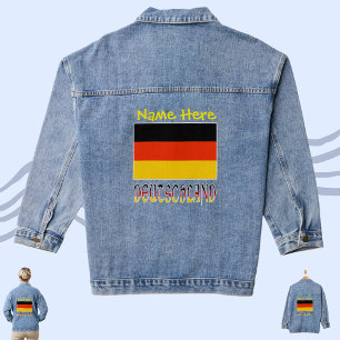 Duitsland Duits Vlag Geel Personalisatie Denim Jacket