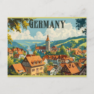 Duitsland  Duitse stad Retro Travel Briefkaart