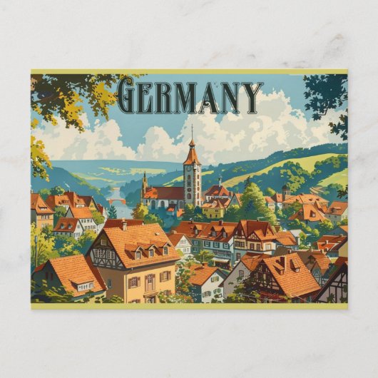 Duitsland Duitse stad Retro Travel Briefkaart (Voorkant)