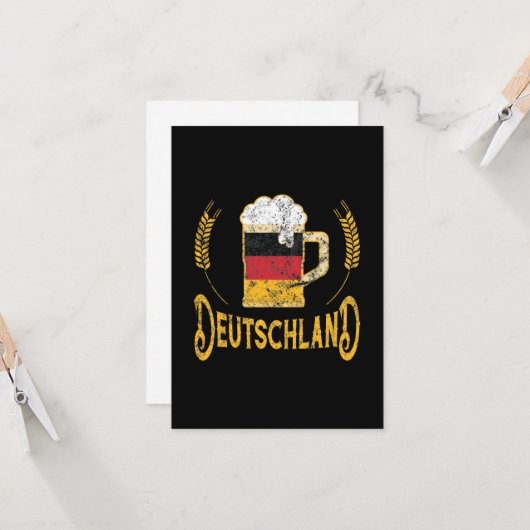 Duitsland Duitse Vlag Bierliefhebber Oktoberfest Kaart (Voorkant / Achterkant in situ)