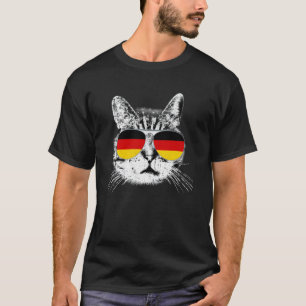 Duitsland Duitse Vlag Kat Zonnebril Mannen Vrouwen T-shirt