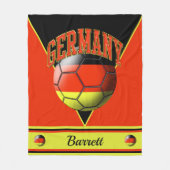Duitsland Duitse vlag Voetbal | Naam Fleece Deken (Voorkant)