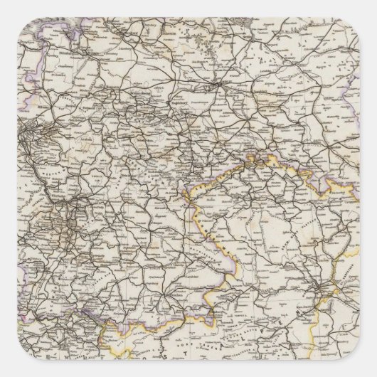 Duitsland en buurlanden vierkante sticker (Voorkant)