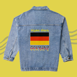 Duitsland en Duitse vlag Gele personalisatie Denim Jacket