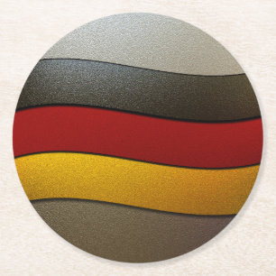 Duitsland Flag Colors-Chrome door Shirley Taylor Ronde Kartonnen Onderzetter