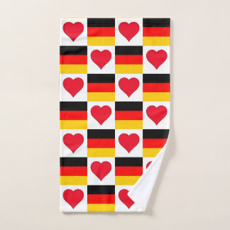 Duitsland Flag en Heart Pattern Fun German Pride Handdoek