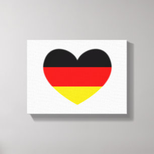 Duitsland Flag Heart Canvas Afdruk