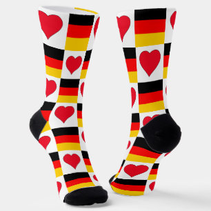 Duitsland Flag Heart Pattern Fun German Pride Sokken
