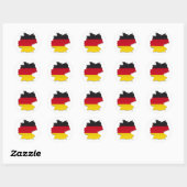 Duitsland Flag Map_2 Ronde Sticker (Vel)