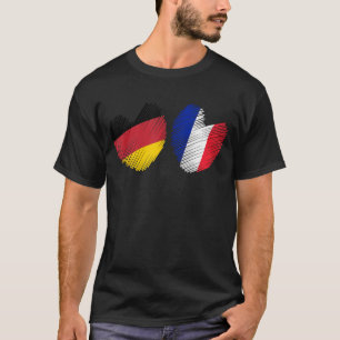 Duitsland Frankrijk Hart Duitse vlag Franse vlag G T-shirt