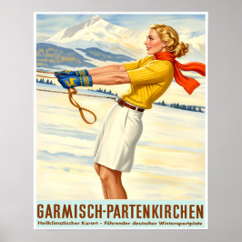 Duitsland, Garmisch Partenkirchen skiposter Poster
