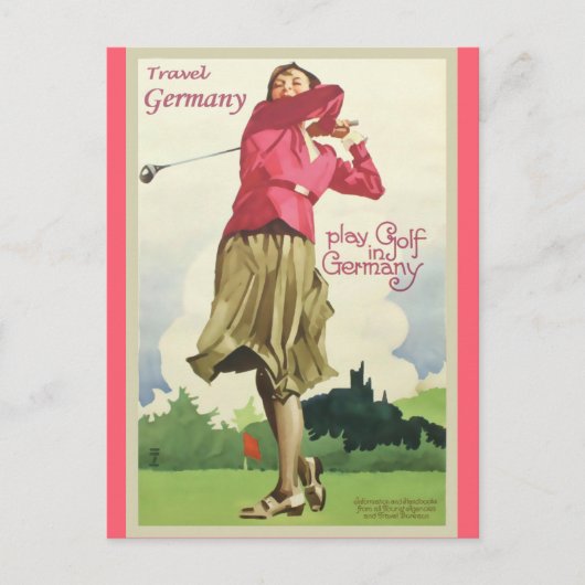 Duitsland  Golf Travel Poster Briefkaart (Voorkant)