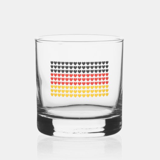 Duitsland HARTEN VLAG Rocks Glass Whisky Glas (Voorkant)
