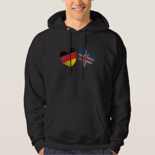 Duitsland IJsland Hart Duitse Vlag IJslander Vlag  Hoodie