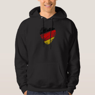 Duitsland in de kleuren van de vlag hart hoodie