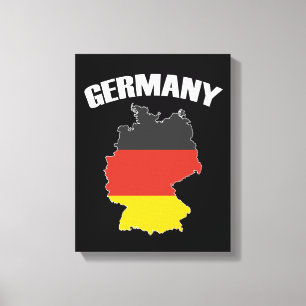 Duitsland - Kaart - Duitse vlag - Duits reizen Canvas Afdruk