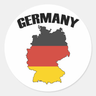 Duitsland - Kaart - Duitse vlag - Duits reizen Ronde Sticker