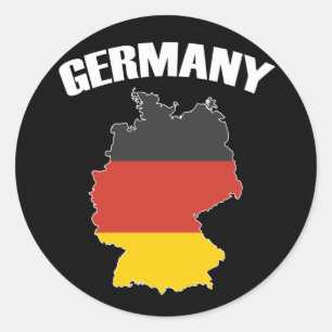 Duitsland - Kaart - Duitse vlag - Duits reizen Ronde Sticker