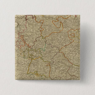 Duitsland kaart met handbediende atlas vierkante button 5,1 cm