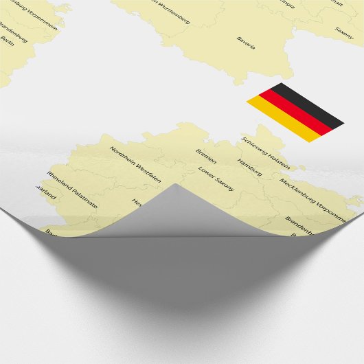 Duitsland Kaart met Staten en Hoofdsteden Cadeaupapier