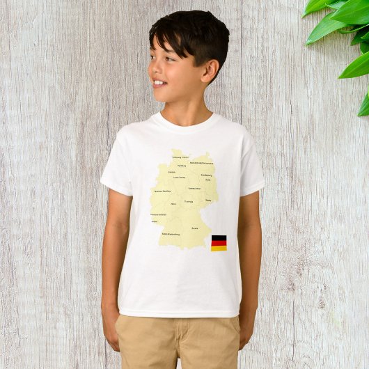 Duitsland Kaart met Staten en Hoofdsteden T-shirt