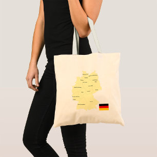 Duitsland Kaart met Staten en Hoofdsteden Tote Bag