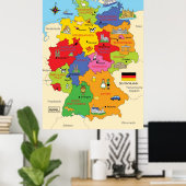 Duitsland-kaart Poster (Thuiskantoor)