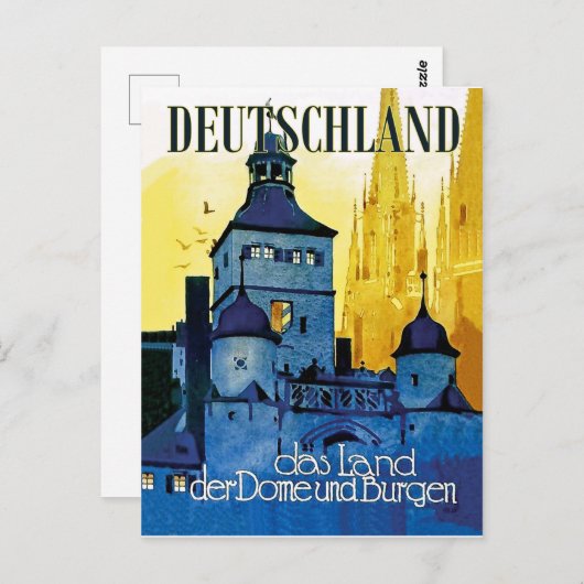 Duitsland, kastelen, wijngaarden briefkaart (Voorkant / Achterkant)