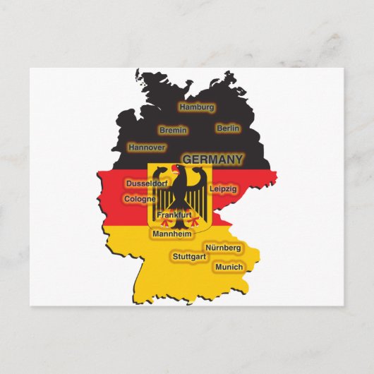 Duitsland Map Briefkaart (Voorkant)