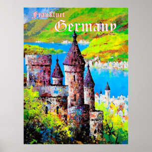 Duitsland, middeleeuws kasteel in Frankfurt, hoofd Poster
