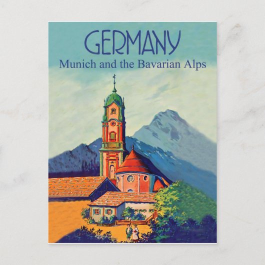 Duitsland, München en Beierse Alpen Briefkaart (Voorkant)
