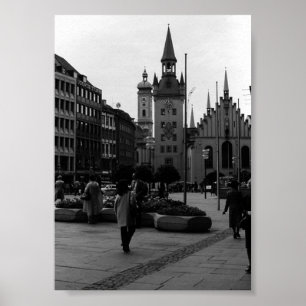 Duitsland München Kerk Marienplatz Poster