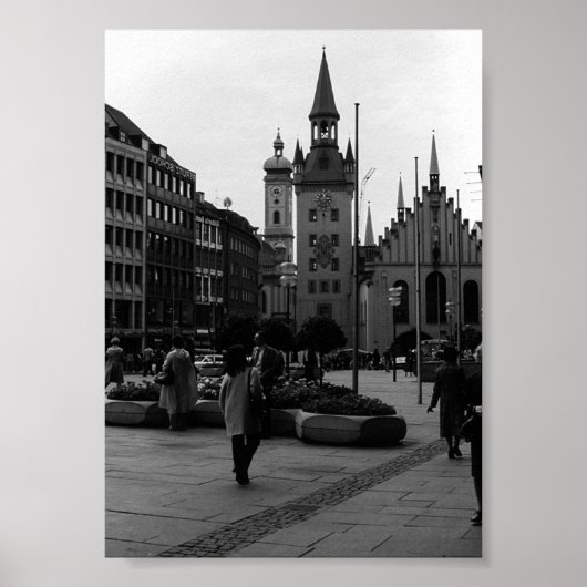 Duitsland München Kerk Marienplatz Poster (Voorkant)