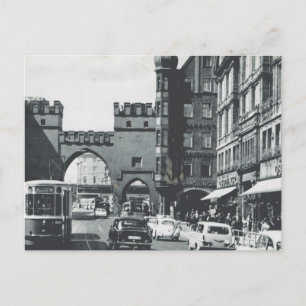 Duitsland, München, Stadstrams en toegangspoort Briefkaart